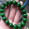 天然緬甸翡翠算盤珠手鏈干青鐵龍生祖母綠佛珠玉石手串批發(fā)