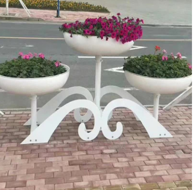 廠家直銷 園林花柱 立體燈桿花盆 立體花架