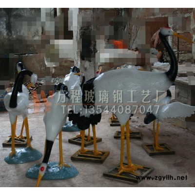 玻璃鋼**雕塑 水景仿真鶴雕塑直銷 園林景觀動物雕塑定做